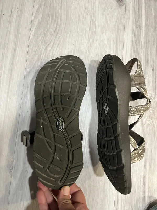 Chaco Strapped Sandals in Brown and Tan Pattern - Image 3