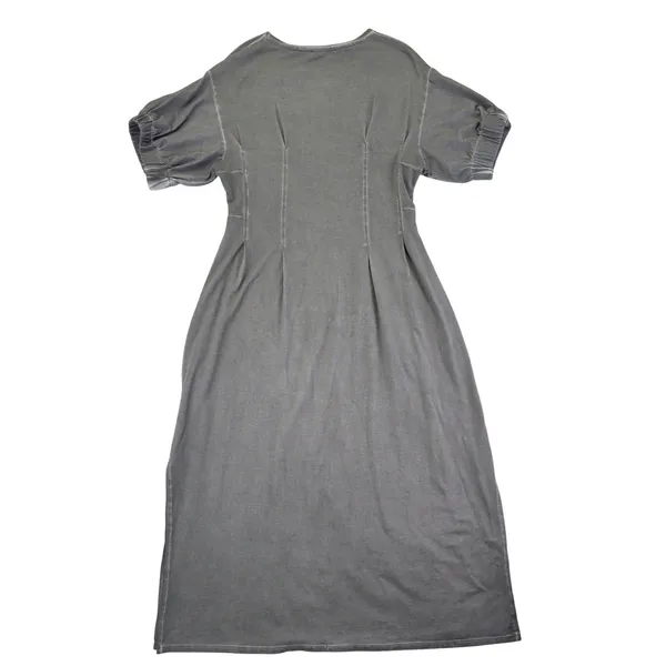 HOLDING HORSES Anthro Gray Tencel Cotton Maxi‎ Dress Short Sleeve Side Slits XS - Image 2