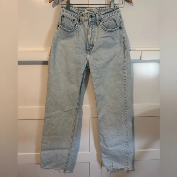 Abercrombie & Fitch Light Blue 90’s relaxed high rise Jeans curvy love 25L / 0 - Image 7
