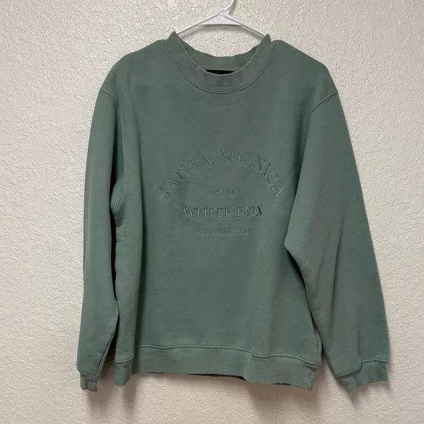 WHITE FOX Santa Monica Green Crewneck Sweatshirt Size S/M - Image 6