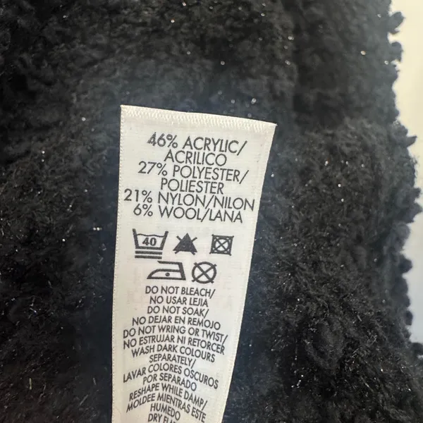 Dunnes Stores St Bernard Black‎ Popcorn Knit Shimmer Cardigan Jacket Size 10-12 - Image 8