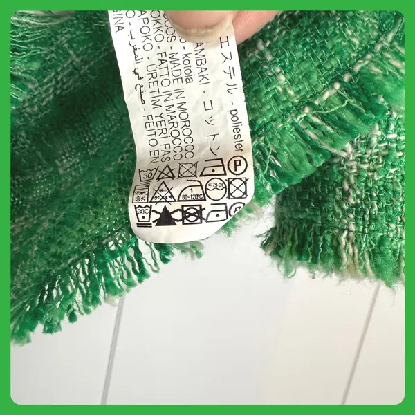 Zara Green Tweed Shacket XS Shirt Jacket Plaid Fringed Hem Y2K Vintage Old Money - Image 7