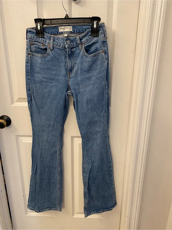 Abercrombie & Fitch Light Blue Bootcut Jeans - Image 9
