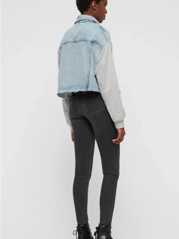 AllSaints High-Rise Washed Black Skinny Jeans - Image 3