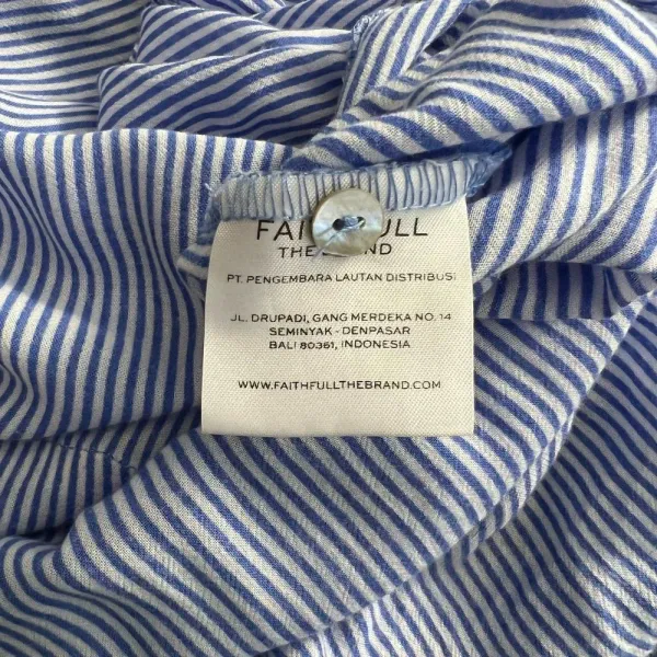 Faithfull the Brand Alice Blue Stripe‎ Tasseled Top Size US 6 - Image 13