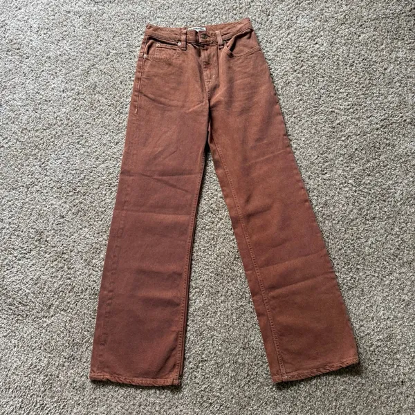 Free People We The Free Tinsley Baggy High-Rise Jeans NWOT Size 24 Chocolate - Image 4
