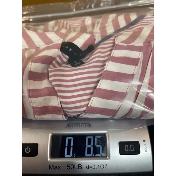 Jane & Delancey Womens 2X Pink White Striped Rayon Blouse Roll Tab High Low Top - Image 12