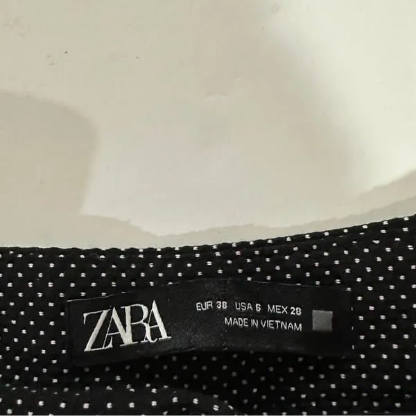 Zara Black‎ & White Dot Print High Rise Ankle Length Dress Pants Size 6 - Image 6