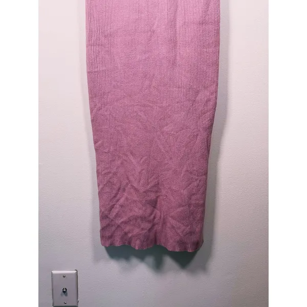 Abercrombie Sleeveless Twist Front Ribbed Midi Dress Size L Tall Pink Romantic - Image 12