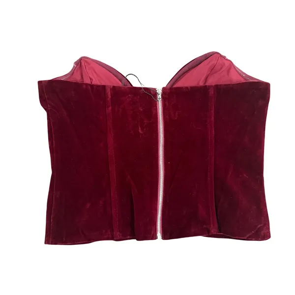 Superdown Eva Sweetheart Top in Oxblood, Size M - Image 5