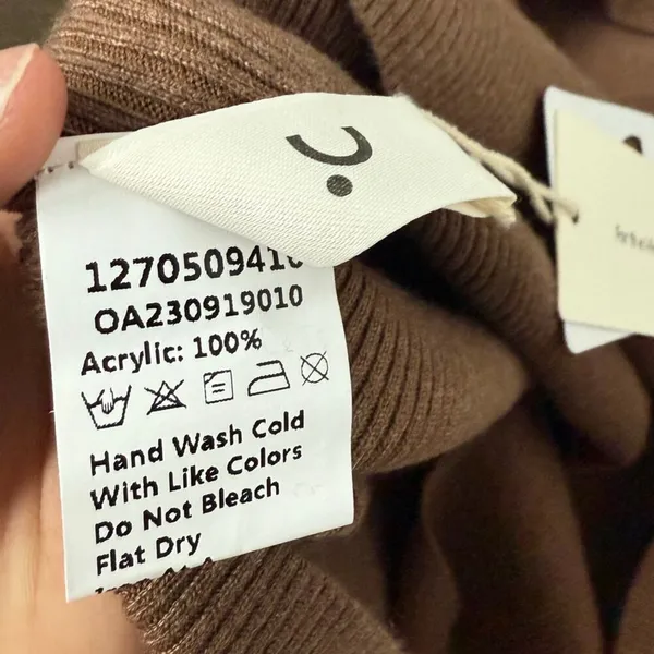 Commense NEW Caramel Slit Maxi Knit Set Skirt and Top Size M Ribbed Asymmetrical - Image 9