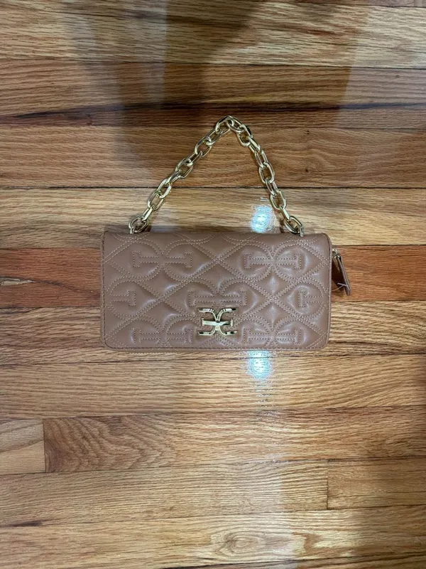 Sam Edelman Quilted Logo Zip Around Wallet with Chain Strap - Image 4