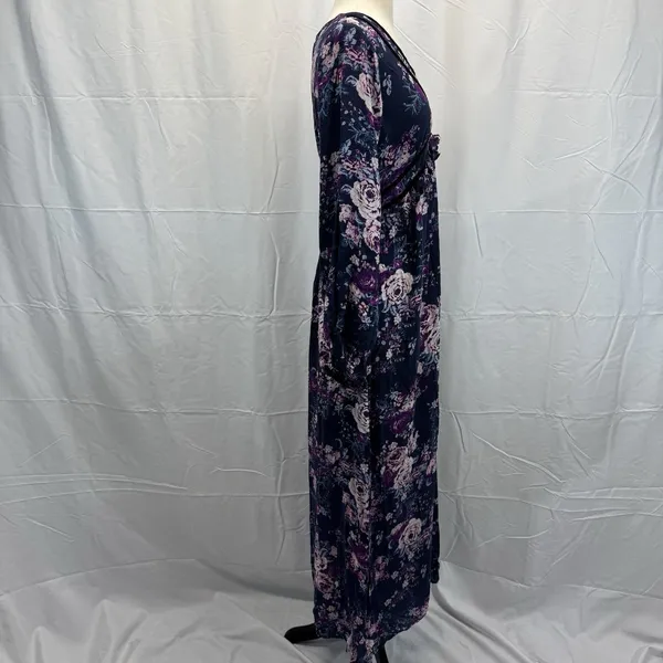 Altar’d State Boho Maxi Dress M Floral Navy Empire Waist Fairy Whimsgoth - Image 5