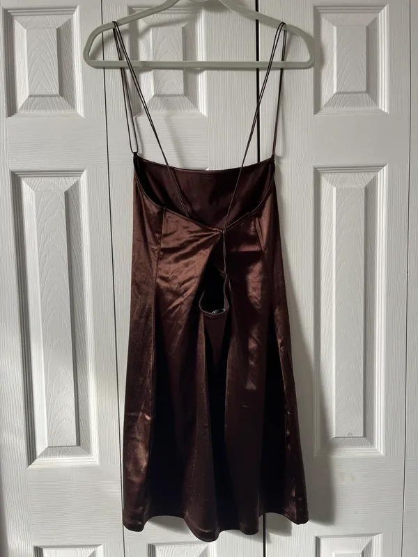 H&M Brown Silk Dress - Image 3