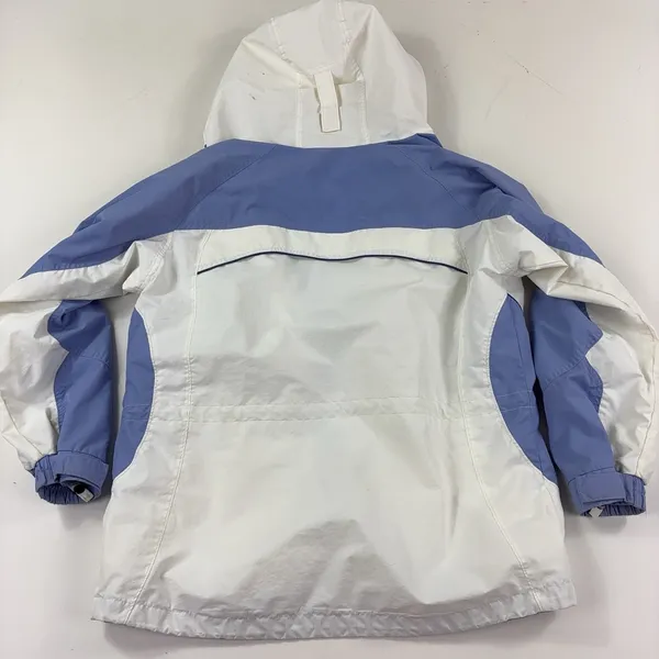 Columbia Jacket Womens Large White Blue Interchange Hooded Nylon - Image 10