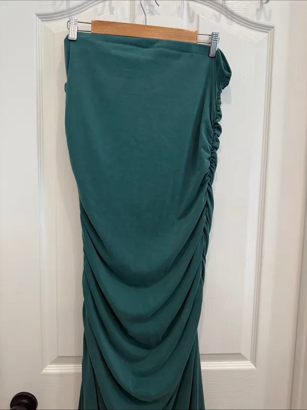By Anthropologie rouched strapless teal maxi dress - Image 6