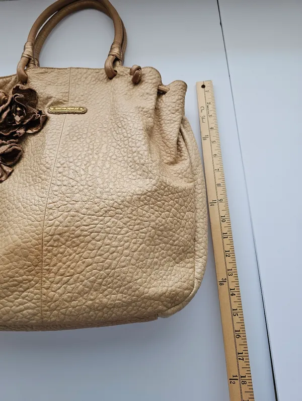 Cynthia Rowley Pebble Leather Floral Applique Hobo​ Bag - Image 4