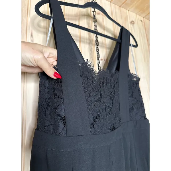 NWT Lulus Kiska Black Lace Wide-Leg Jumpsuit Party Night Out Classy Size XL - Image 7