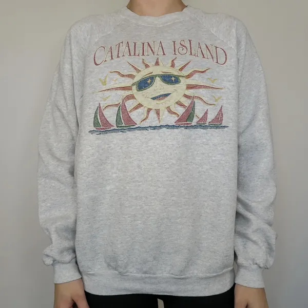 Hanes Vintage 90s Catalina Island California Sweatshirt - Image 2