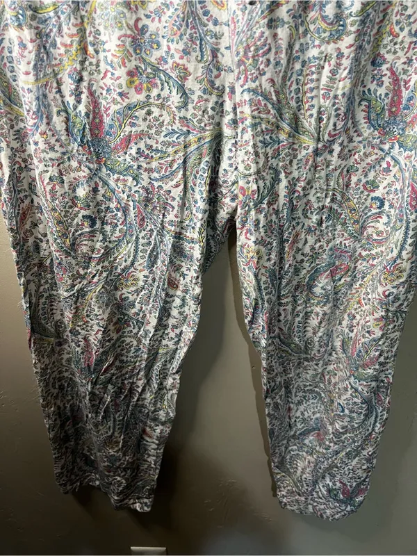 Lauren Ralph Lauren Paisley Monogram Knit Jersey Cropped Preppy Comfy Pajama Set - Image 10