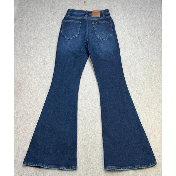 Lee Jeans Women 25 High Rise Flare Blue Boho Retro Western Indie Coastal Cowgirl - Image 2