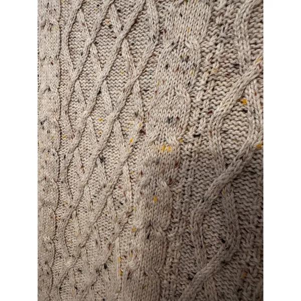 J.Crew‎ Womens Donegal Cable Crewneck Sweater Oatmeal Autumnal Neps XS BJ858 - Image 4