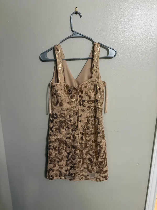 Gold sequence dress size small - Image 2
