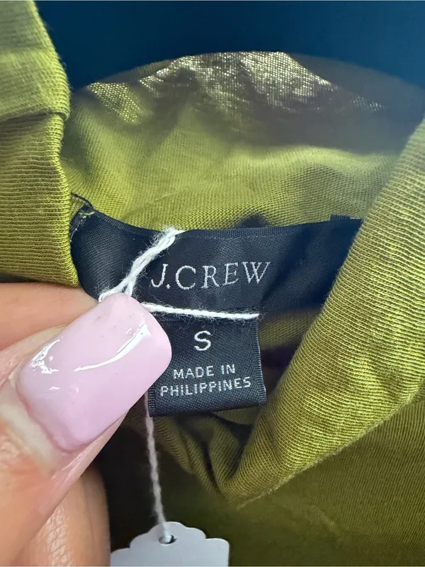J.Crew Women’s Green 100% Cotton Sleeveless Mock Neck Top. Size: Small - Image 2