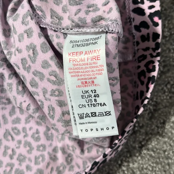 Topshop Leopard Mini Skirt Women 8 Pink Black Animal Print High‎ Waist Stretch - Image 6