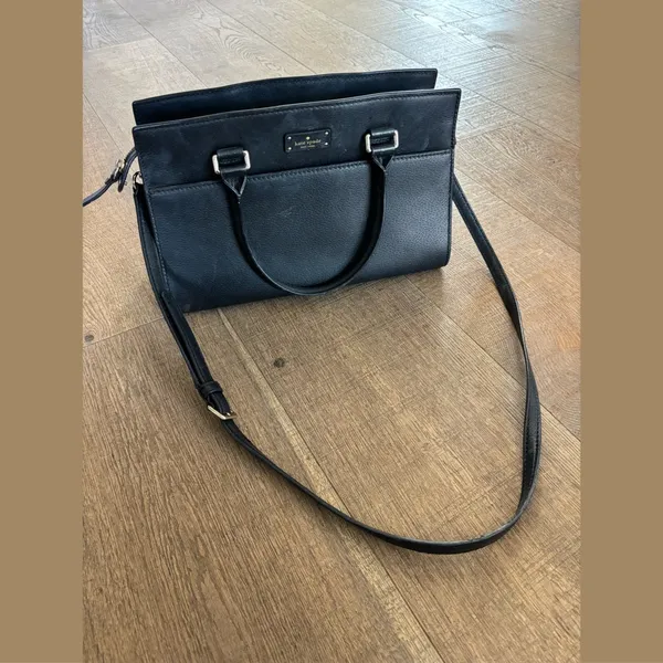 kate spade black leather handbag purse bag - Image 2