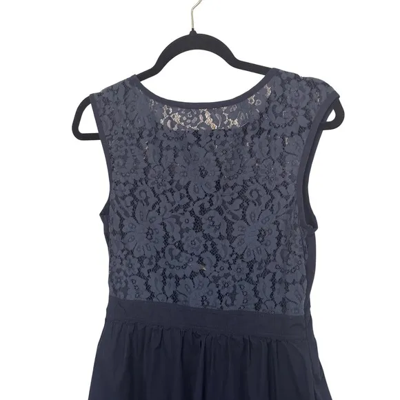 eShakti Navy Blue Lace Fit and Flare Dress Cap Sleeve Size 8 M HOCO Event‎ - Image 4