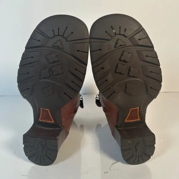 Timberland 62318 Brown Leather Side Zip‎ Ankle Boots Block Heel Womens 6.5 M - Image 6