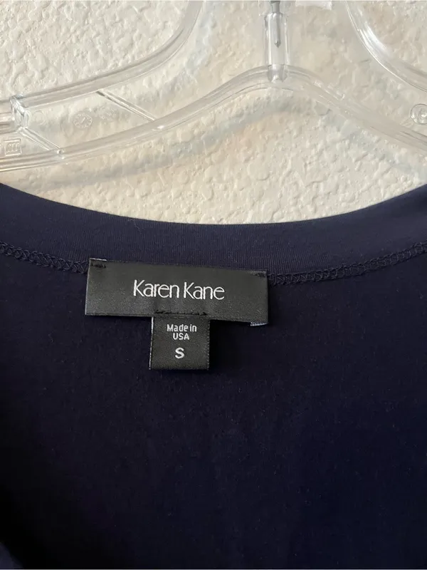 Karen Kane Dark Navy Scoop Neck Shift with‎ Fringe Trim small NEW - Image 3