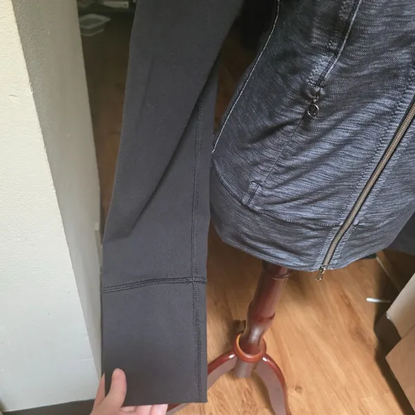 Lululemon Daily Yoga Denim Jacket Blue Grey and Black Zip Up Long Sleeve - Image 6