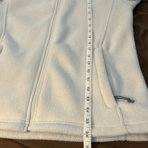 The North Face White Zip-Up Fleece Jacket Size Medium. Cream - Image 13