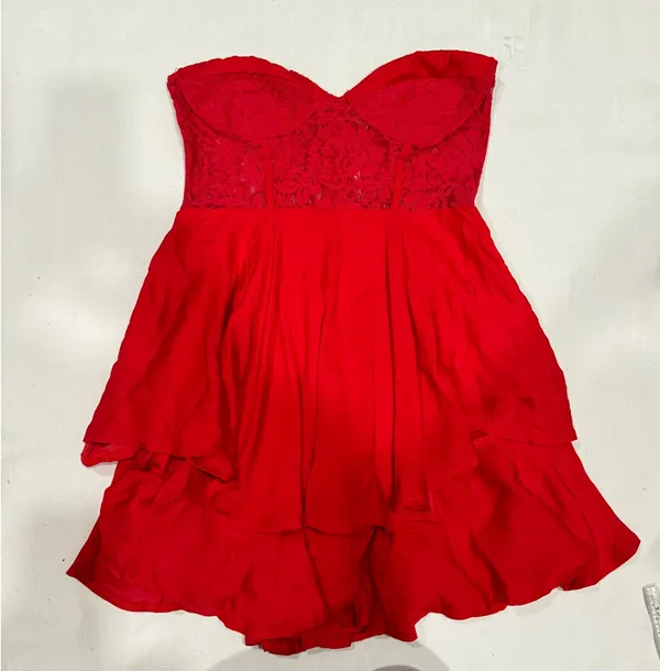 NWT Saints + Secrets Red Lace Corset Dress Medium - Image 3