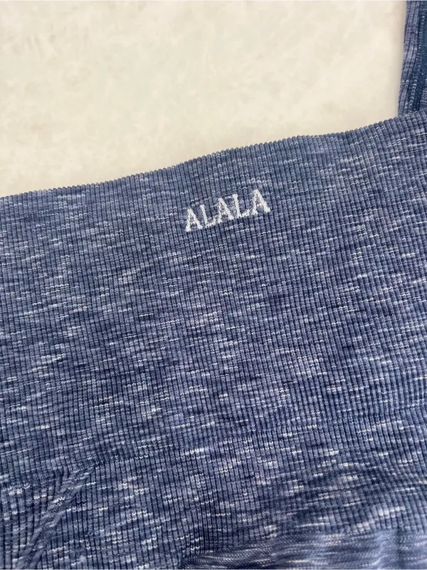 NEW ALALA Blue Ribbed Leggings Size Small - Image 3