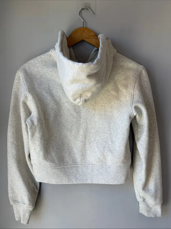Athleta Forever Fleece Full Zip Sweatshirt Fog Grey Heather - Image 5