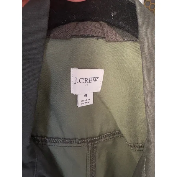 J.Crew The Downtown Field Jacket Women S Forest Green‎ Utility Military Canvas - Image 2