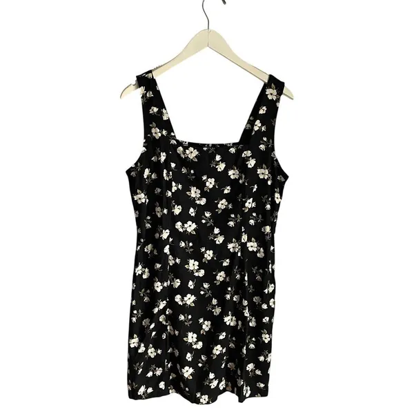 Old Navy Black Moody Floral Mini Dress Sleeveless Tank Sundress‎ size Large NWT - Image 2