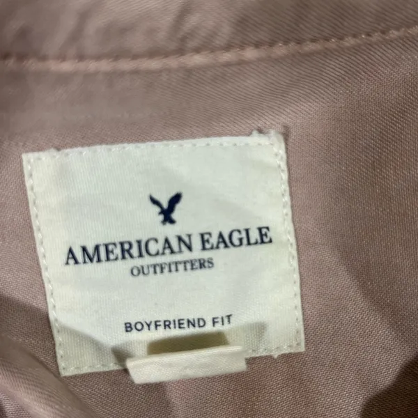 American Eagle Button Down Shirt Boyfriend Fit Women’s SM‎ Taupe PREOWNED - Image 8