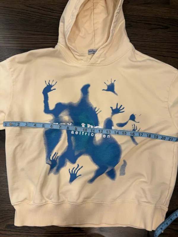 Aelfric Eden Cream Hoodie Pray The Lord Graphic Blue - Image 2