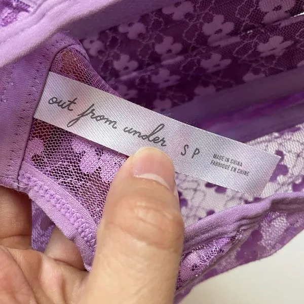 Size S Purple Lace Floral Hook Corset Top - Image 4