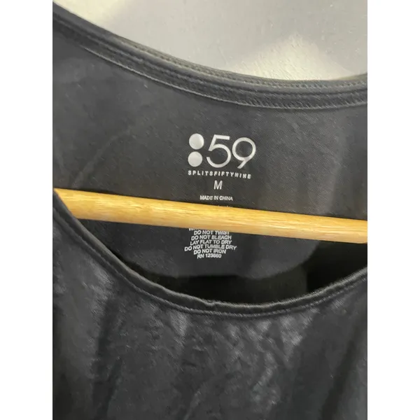 Splits59 Brooklyn Performance Tank Womens Medium Black Shiny Activewear Yoga‎ - Image 3