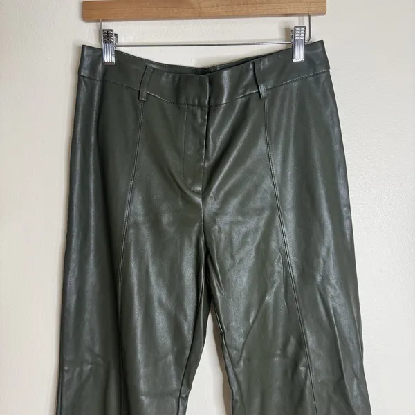 Avec Les Filles Pants Womens Small Faux Leather High Rise Straight Leg Modern - Image 2