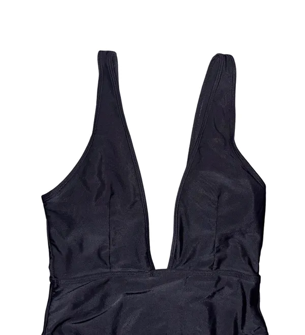 Black Plunge High Cut One Piece Swimsuit - Image 2