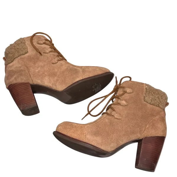 Ugg Analise Suede Lace Up Booties Boots Shoes 6.5 - Image 8