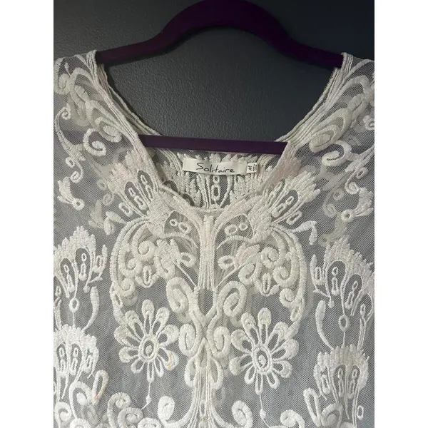 Solitaire Women's Lace Sheer Top Medium - Image 6