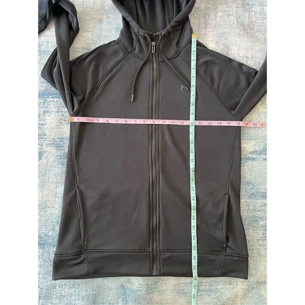 Under Armour Black Tech Terry Full Zip Hoodie Jacket Women's Large - Image 7