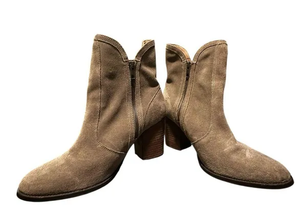 Seychelles Lori Penny Double Zip Heeled Bootie Women's 10 Taupe Leather - Image 4